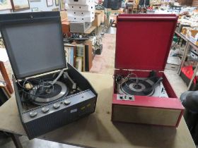 TWO VINTAGE PORTABLE RECORD PLAYERS