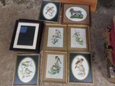 A BOX OF ASSORTED SMALL PICTURES, PRINTS AND FRAMES