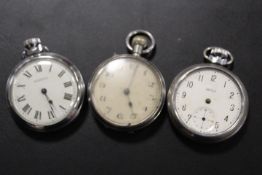 THREE ASSORTED POCKET WATCHES A/F