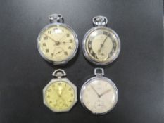 FOUR ASSORTED POCKET WATCHES TO INCLUDE AN ORIS EXAMPLE