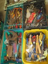 FOUR TRAYS OF ASSORTED TOOLS - TRAYS NOT INCLUDED