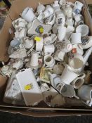 A TRAY OF ASSORTED CRESTED WARE ETC