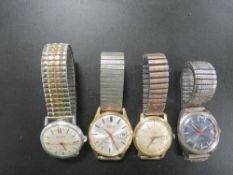 FOUR GENTS WRISTWATCHES TO INCLUDE A SEKONDA - WORKING CAPACITY UNKNOWN