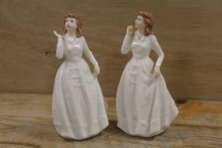 TWO SMALL ROYAL DOULTON FIGURINES OF JOY