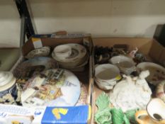 TWO TRAYS OF ASSORTED CERAMICS TO INCLUDE LIMOGES COLLECTORS PLATES