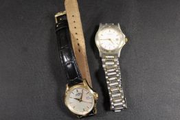 TWO LADIES MODERN WRISTWATCHES COMPRISING A ROTARY EXAMPLE WITH MOTHER OF PEARL FACE AND AN ACCURIST