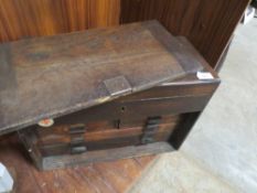 A VINTAGE WOODEN FIRST AID CABINET A/F