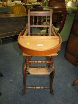 AN EDWARDIAN MAHOGANY METAMORPHIC CHILDS CHAIR