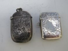 TWO HALLMARKED SILVER VESTA CASES