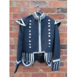 A BLACK PIPERS / DRUMMERS No.2 UNIFORM TUNIC, size 40L