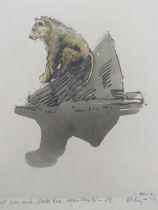 HAROLD RILEY (b.1934). Study of a lion cub 'Last Lion Cub, Belle Vue, Manchester', signed and