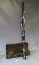 A CASED VINTAGE BASSOON STAMPED BUFFET CRAMPON & Co. PARIS, circa 20th century, rosewood with nickel