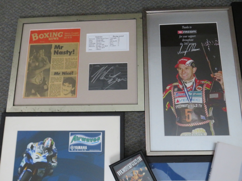 TWO SIGNED DAVE COURTNEY PICTURES, together with a selection of framed motor racing pictures to - Image 5 of 10