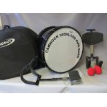 AN ANDANTE 24" MARCHING BASS DRUM, with two harness / carry frames, mallets and soft case