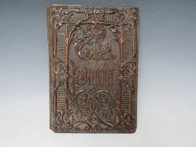 JONES OWEN - THE PREACHER, original carved wood back covers, Morocco spine, Longman dated 1849 a/