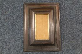 A 19TH CENTURY DUTCH EBONISED FRAME, with gold slip and glazed, frame W 11 cm, slip rebate 12 x 23.5
