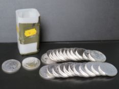 TWENTY FIVE x 2017 1oz .999 SILVER BRITANNICA COINS, in a Royal Mint plastic tube