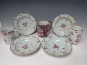 A COLLECTION OF 19TH CENTURY CERAMICS, to include a Samson armorial mug (6)