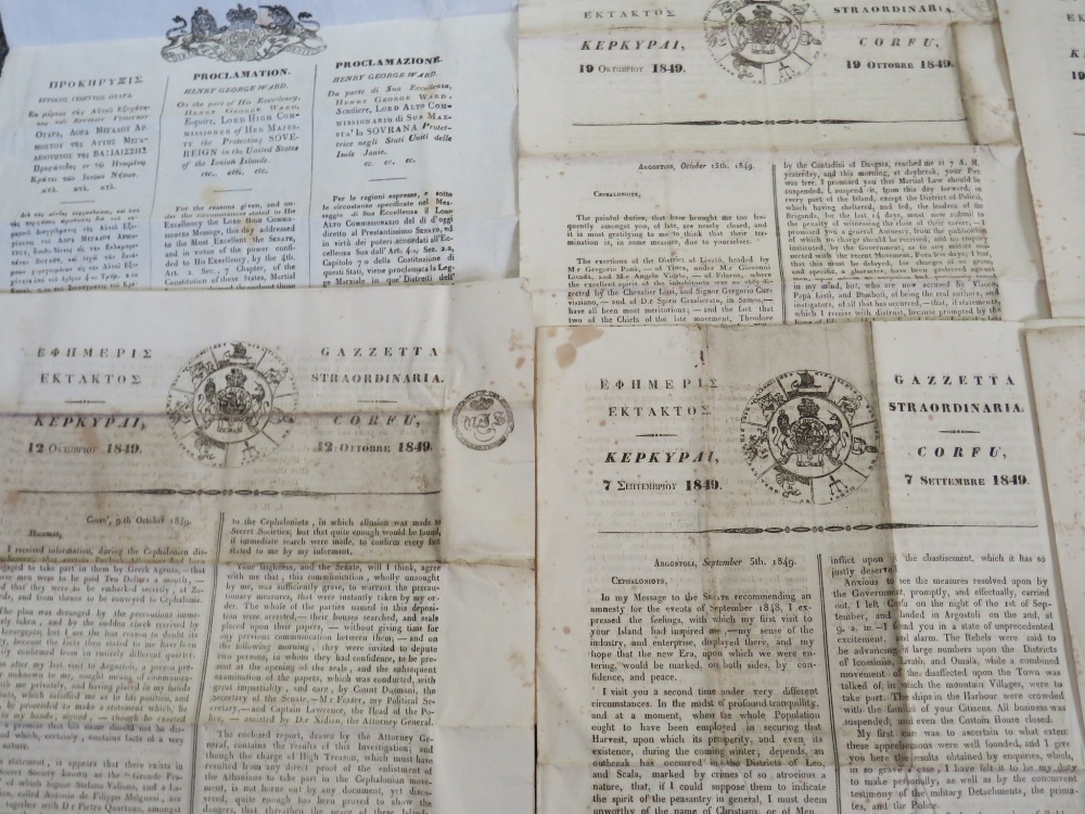 IONIAN ISLANDS INTEREST - AN ORIGINAL 1849 PRINTED PROCLAMATION ISSUED BY 'HENRY GEORGE WARD', - Image 2 of 6