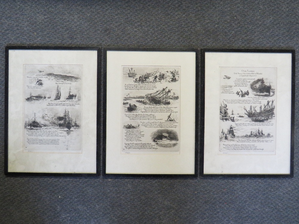 WILLIAM LIONEL WYLLIE (1857-1931). Scenes from The War Poem 'Our Fathers', plates one, three and - Image 2 of 5