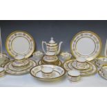 A COALPORT 'LADY ANNE' PART TEA AND DINNER SERVICE, comprising four dinner plates, four side plates,