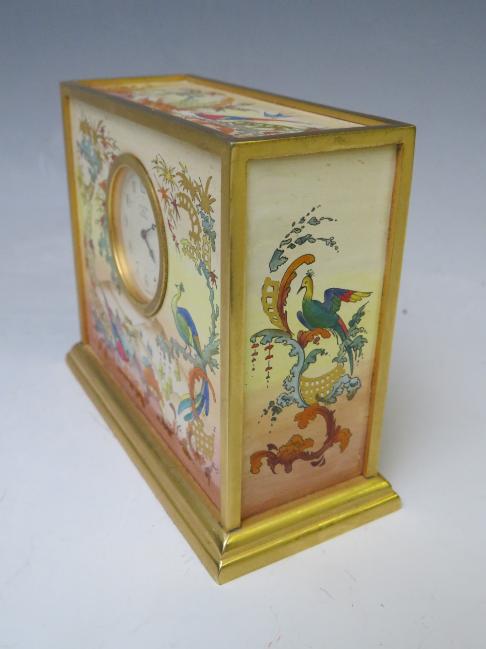 A BOXED HALCYON DAYS ENAMEL CLOCK, H 9 cm - Image 4 of 5