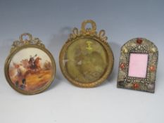 FOUR LATE 19TH / EARLY 20TH CENTURY MINIATURE FRAMES, to include an adjustable example, smallest 3.5