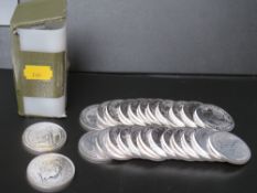 TWENTY FIVE x 2017 1oz .999 SILVER BRITANNICA COINS, in a Royal Mint plastic tube