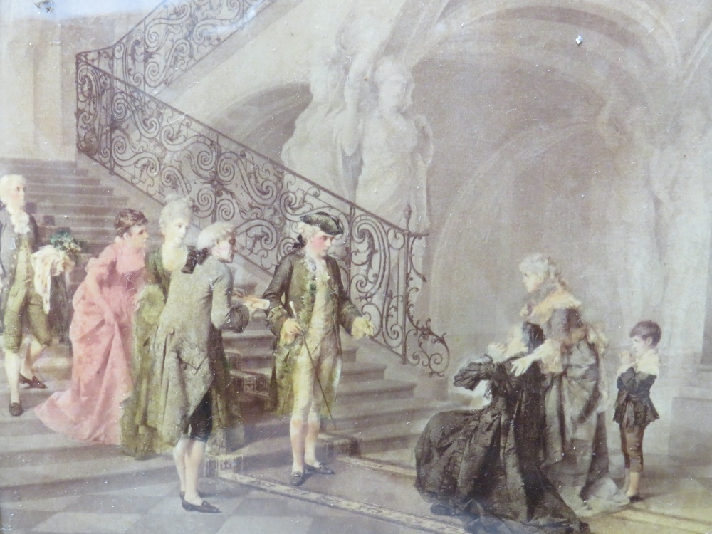 A SET OF FOUR 19TH CENTURY CRYSTOLEUMS, depicting figures in period settings, comprising one - Image 4 of 10