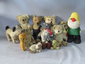 A COLLECTION OF ELEVEN VINTAGE / ANTIQUE BEARS, to include examples by Chad Valley, plus a