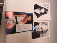 A TRAY OF AUTOGRAPHS AND PHOTOGRAPHS, LETTERS, CARD AND PAPER OF MAINLY FILM STARS, ACTORS,