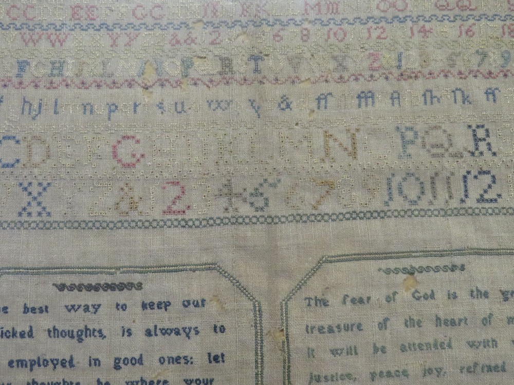 A SAMPLER BY MELENA DRIVER - SEPTEMBER 30th 1814, framed and glazed, 40 x 31 cm - Image 2 of 6