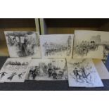 D. MACPHERSON (XIX-XX). British school, six illustrations of mainly Royal subjects, all signed,