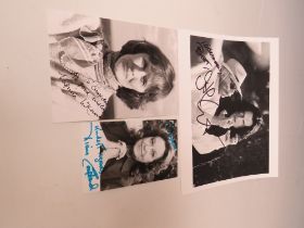 A TRAY OF AUTOGRAPHS AND PHOTOGRAPHS, LETTERS, CARD AND PAPER OF MAINLY FILM STARS, ACTORS AND