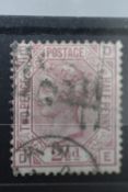 POSTAGE STAMPS -S.G. 141 1879 2½ d ROSY MAUVE, plate 16, used with inverted watermark