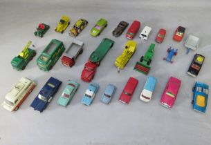 A COLLECTION OF VINTAGE PLAYWORN VEHICLES TO INCLUDE DINKY POLICE FORD TRANSIT VAN, Dinky Pontiac