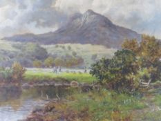 G. WRIGHT. A pair of mountainous wooded river scene, one inscribed on stretcher verso 'On The