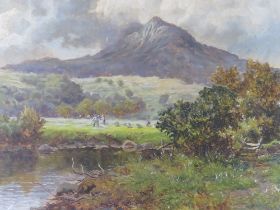 G. WRIGHT. A pair of mountainous wooded river scene, one inscribed on stretcher verso 'On The
