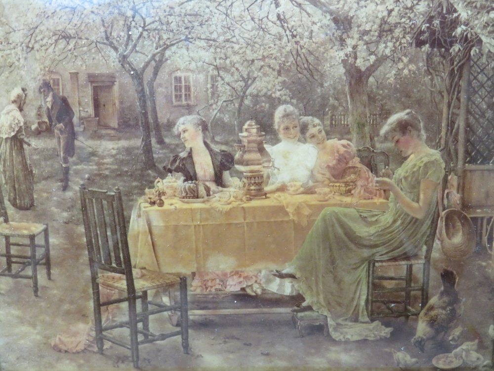 A SET OF FOUR 19TH CENTURY CRYSTOLEUMS, depicting figures in period settings, comprising one - Image 3 of 10