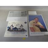 A TRAY OF AUTOGRAPHS AND PHOTOGRAPHS, LETTERS, CARD AND PAPER OF MISCELLANEOUS STARS, to include