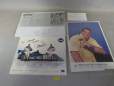 A TRAY OF AUTOGRAPHS AND PHOTOGRAPHS, LETTERS, CARD AND PAPER OF MISCELLANEOUS STARS, to include
