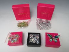 A COLLECTION OF FIVE BUTLER AND WILSON JEWELLERY ITEMS, to include four butterfly themed brooches,
