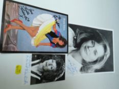 A TRAY OF AUTOGRAPHS AND PHOTOGRAPHS, LETTERS, CARD AND PAPER OF MAINLY FILM, THEATRE AND TELEVISION