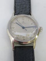 A VINTAGE ROLEX TUDOR OYSTER WRISTWATCH, with leather strap, dial Dia. 2.5 cm