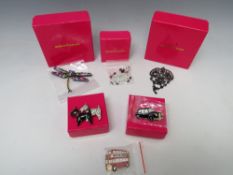 A COLLECTION OF SIX BUTLER AND WILSON JEWELLERY ITEMS, to include a large dragonfly brooch - W 10