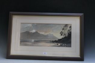 IVAN TAYLOR (1946). 'Derwent Water', signed lower left, titled verso, framed and glazed, 23 x 50 cm