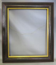 A LATE 19TH . EARLY 20TH CENTURY EBONISED DUTCH FRAME, with gold slip, frame W 10 cm, slip rebate 62