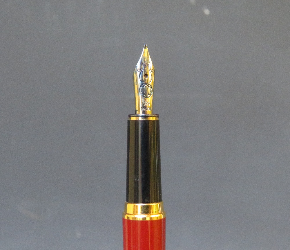 A BOXED MONT BLANC NOBLESSE OBLIGE FOUNTAIN PEN WITH 14KT NIB, together with a boxed Watermans - Image 3 of 3