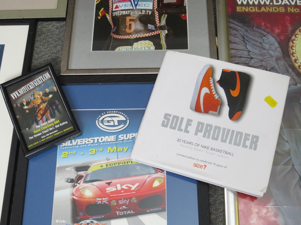 TWO SIGNED DAVE COURTNEY PICTURES, together with a selection of framed motor racing pictures to - Image 6 of 10