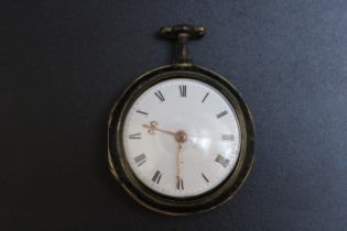 AN EARLY GEORGIAN TORTOISESHELL PAIR CASED VERGE POCKET WATCH BY JAMES SIDALL OF SHEFFIELD, No.